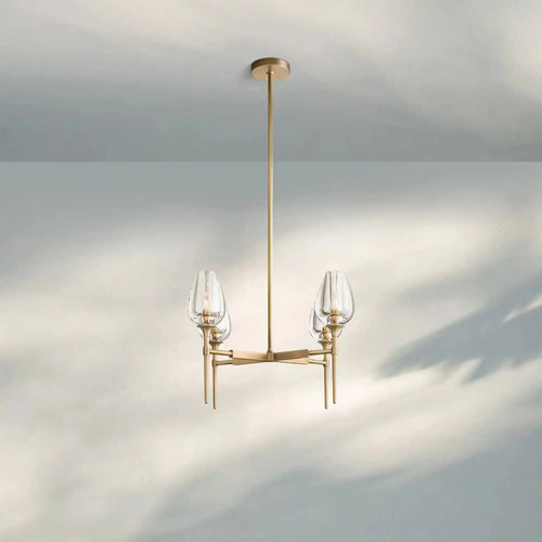 Tuilpl Round Chandelier 27‘’ 42‘’ 54‘’-27''-Natural Brass-