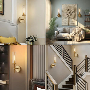 Twining Dimmable Luxury Flush-Mount Wall Sconce Brass