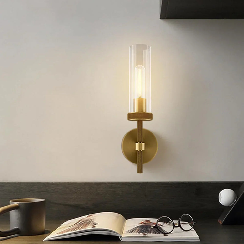 Twining Dimmable Luxury Flush-Mount Wall Sconce Brass