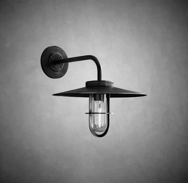 Utilitaive Barn Outdoor Wall Sconce — Indusrrial Metal Wall Light Fixture