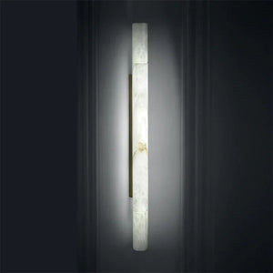 Venus Modern Linear Alabaster Wall Sconce 3'' 4.7''-3'' W x 22'' H-Brass-Arialamps