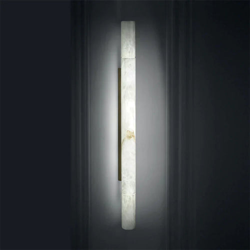 Venus Modern Linear Alabaster Wall Sconce 3'' 4.7''-3'' W x 22'' H-Brass-Arialamps