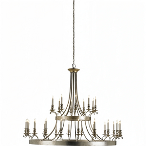 Vintage Large Iron Chandelier with Candle Rustic Farmhouse Pendant Lighting - Arialamps