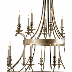 Vintage Large Iron Chandelier with Candle Rustic Farmhouse Pendant Lighting - Arialamps