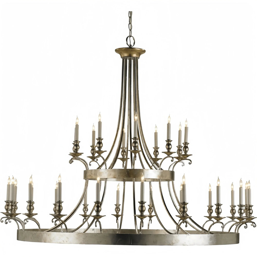 Vintage Large Iron Chandelier with Candle Rustic Farmhouse Pendant Lighting - Arialamps