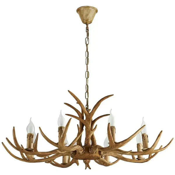 Vintage Rustic Resin Antler Candelabra Chandelier for Living Room / Restaurant / Cafe / Bar - Arialamps