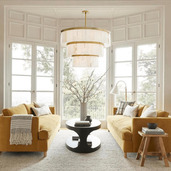 Windham Alabaster 3 Tier Chandelier-chandelier-Arialamps
