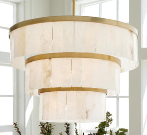 Windham Alabaster 3 Tier Chandelier-chandelier-Brass-Arialamps
