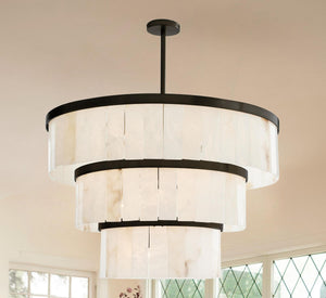 Windham Alabaster 3 Tier Chandelier-chandelier-Arialamps