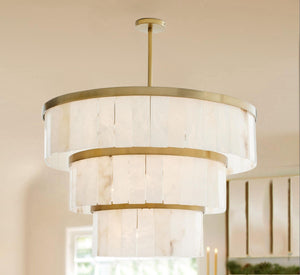 Windham Alabaster 3 Tier Chandelier-chandelier-Arialamps