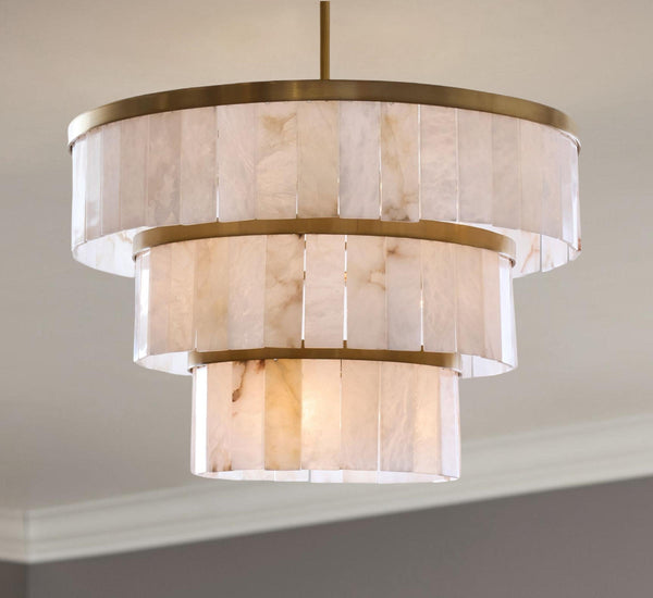 Windham Alabaster 3 Tier Chandelier-chandelier-Arialamps