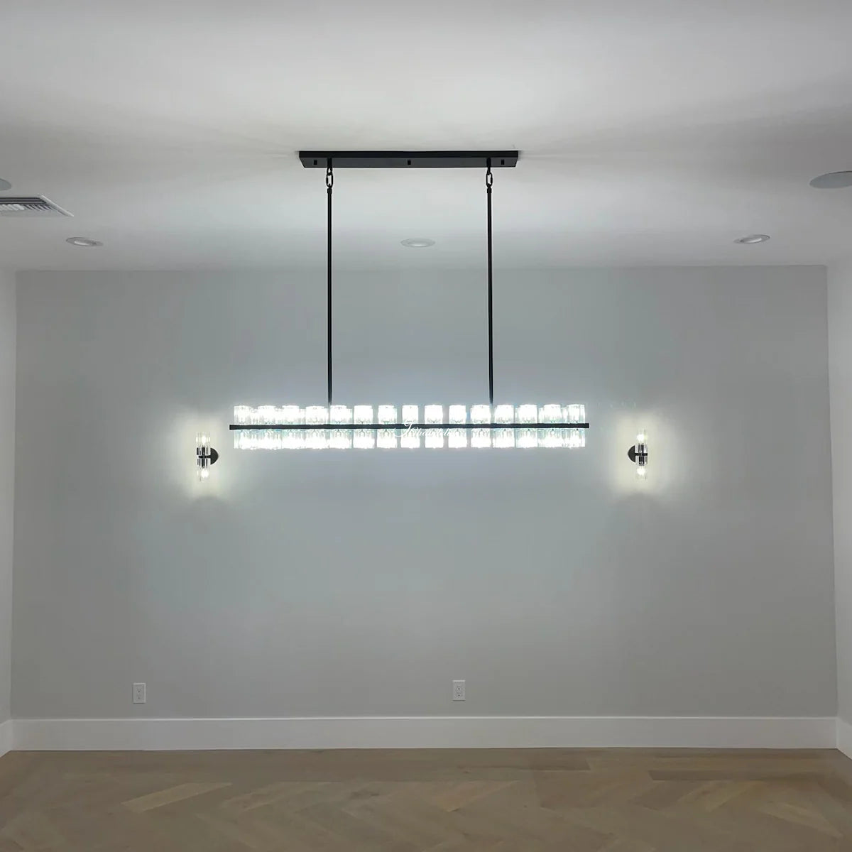 Arcachen Crystal Rectangular Chandelier 72"