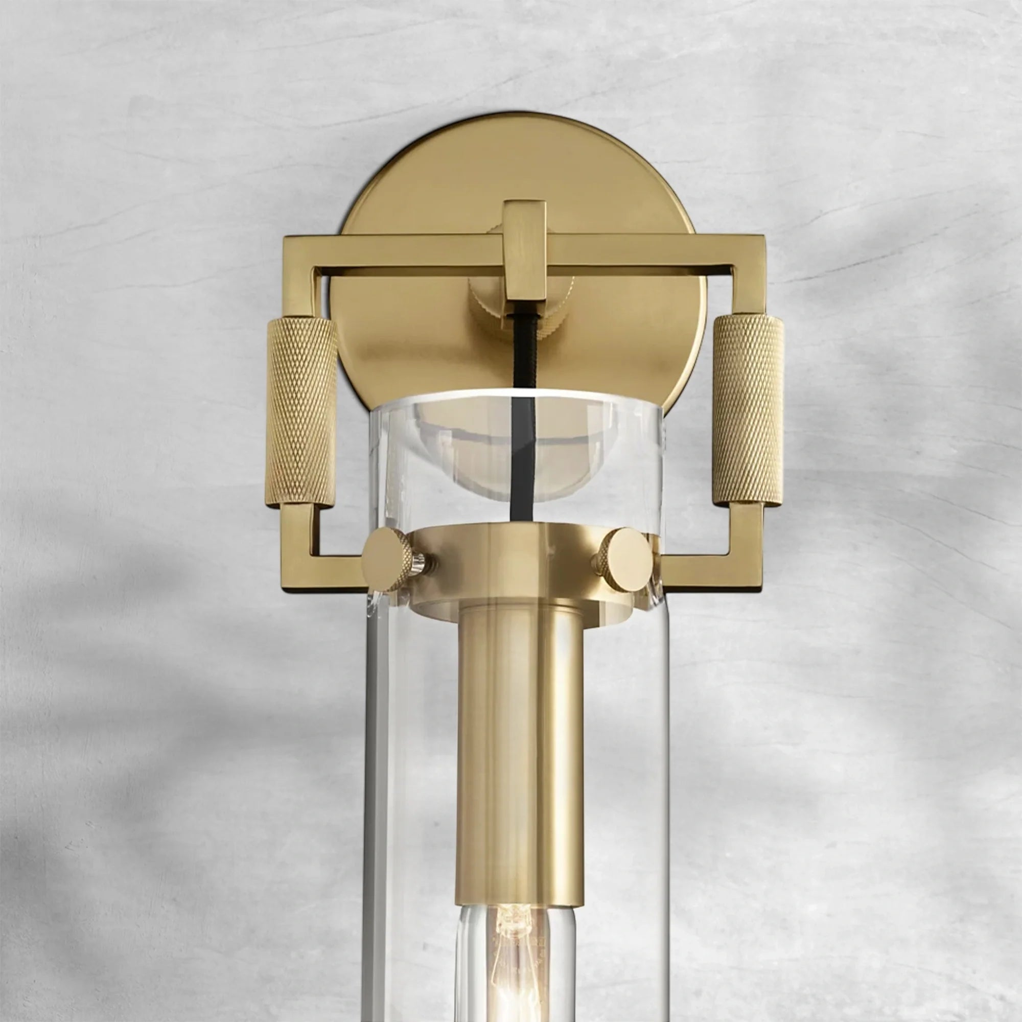 Machine Glass Cylinder Wall Sconce