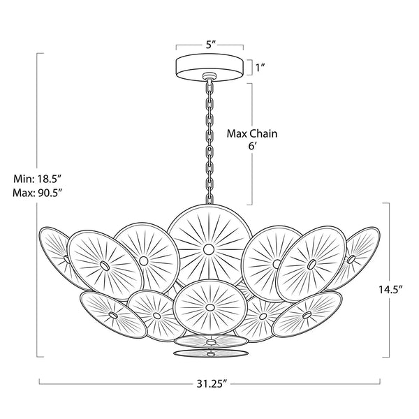 Zinnia Chandelier - Arialamps